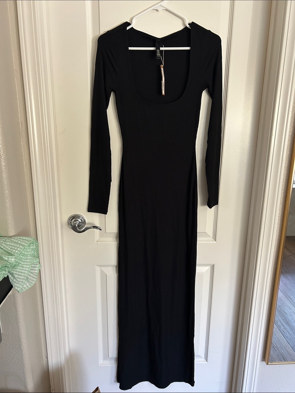 SKIMS soft Lounge Black Long Sleeve Maxi Dress new medium